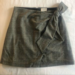 Aritzia Dorine Plaid Wrap Mini Skirt